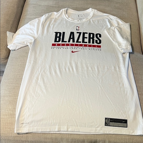Nike NBA Authentic Dri-Fit Portland Trail Blazers Basketball White Tee - Picture 1 of 5